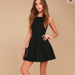 Lulus need you close black skater dress